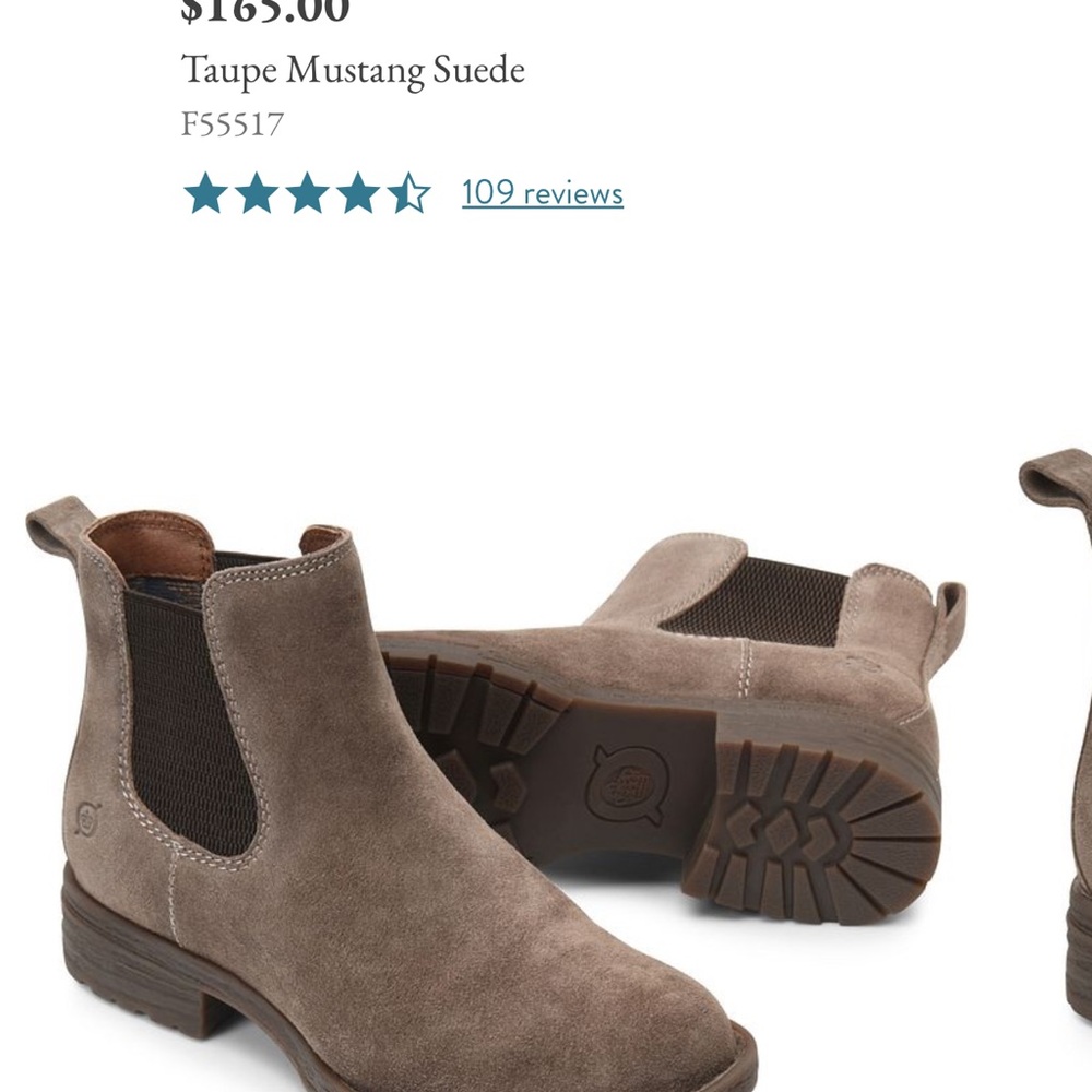 NWT Born Taupe Ankle Boots with Chunky Sole and Elastic Panels